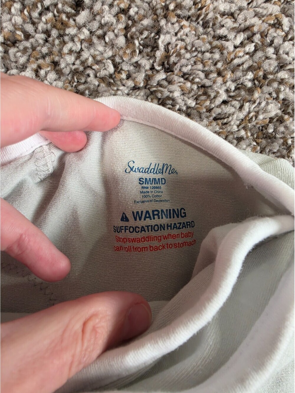 Sz SM/M light gray SwaddleMe by Ingenuity Original Swaddle blanket - Picture 3 of 5